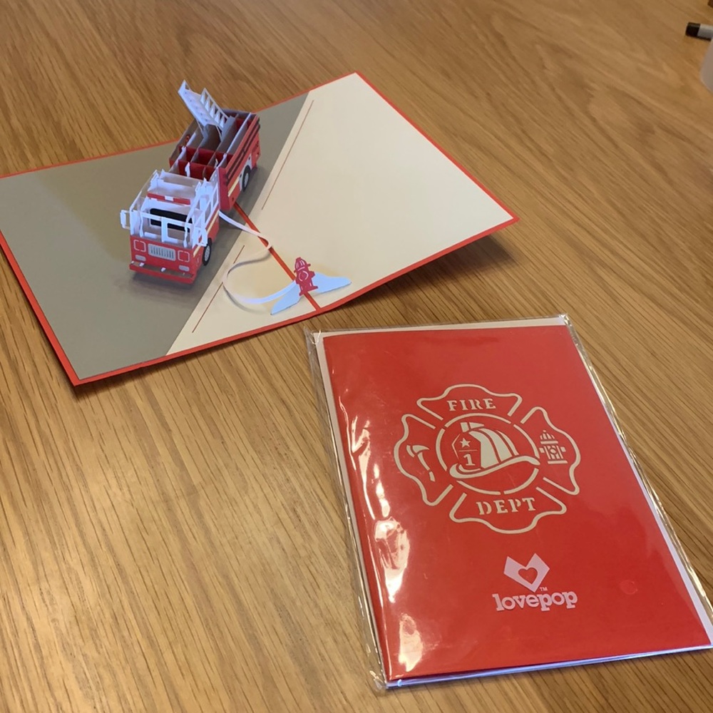 Lovepop Firetruck Greeting Card - Classic Version